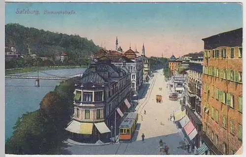 (41440) AK Salzburg, Bismarckstraße, Feldpost 1916