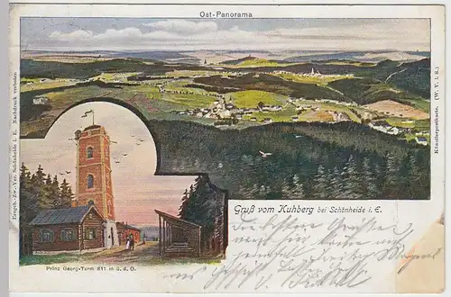 (41394) AK Gruß vom Kuhberg b. Schönheide i. Erzgeb., 1906