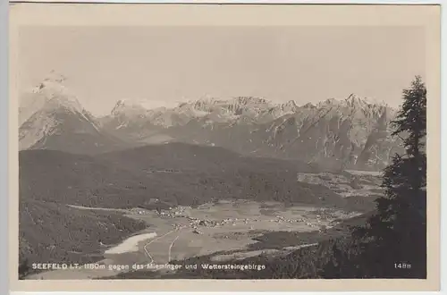 (41390) Foto AK Seefeld i. Tirol gg. Mieminger u. Wettersteingeb., 1930