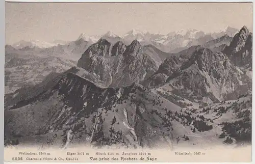 (41385) AK Blick v. Rochers de Naye a. Wetterhorn, Eiger, Mönch usw.