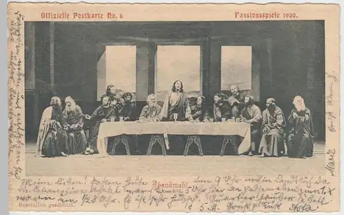 (41346) AK Oberammergau, Passionsspiele 1900, Abendmahl