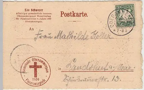 (41346) AK Oberammergau, Passionsspiele 1900, Abendmahl