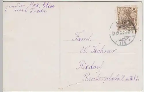 (41261) AK Glückwunsch z. Neujahr, Mädchen m. Hufeisen u. Brief, 1908