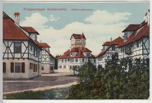 (41185) AK Truppenlager Grafenwöhr, Offiziers-Baracken, Feldpost 1917