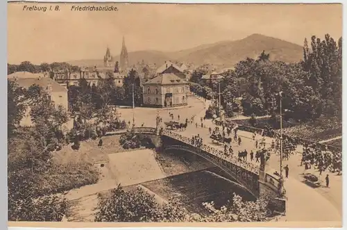 (41120) AK Freiburg i.Br., Friedrichsbrücke, aus Leporello, vor 1945