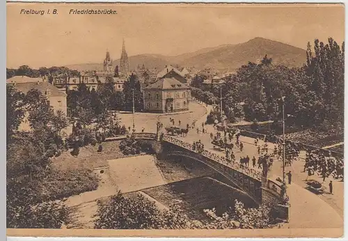 (41118) AK Freiburg i.Br., Friedrichsbrücke, aus Leporello, vor 1945