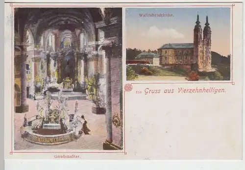 (41058) AK Gruss aus Vierzehnheiligen, Kirche, Gnadenaltar, 1919