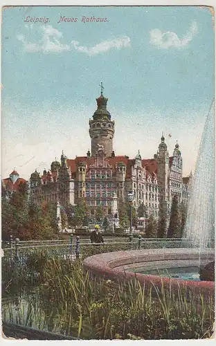 (41048) AK Leipzig, Neues Rathaus, Feldpost 1916