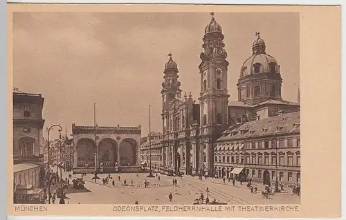 (40973) AK München, Odeonsplatz, Feldherrnhalle u. Theatinerkirche