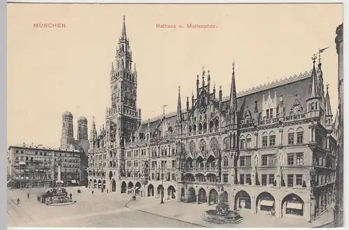 (40948) AK München, Rathaus u. Marienplatz, vor 1945