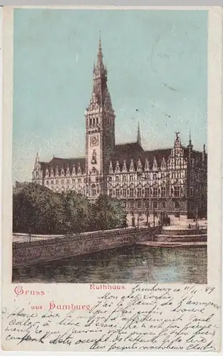 (40911) AK Gruss aus Hamburg, Rathaus, 1899