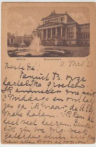 (40876) AK Berlin, Schauspielhaus, 1921