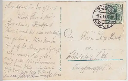 (40847) AK Frankfurt a.M., Paulsplatz m. Rathaus u. Einheitsdenkmal, 1914