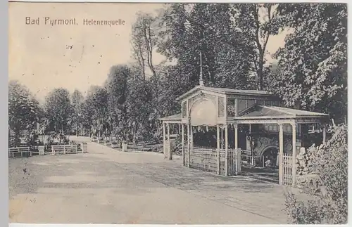 (40759) AK Bad Pyrmont, Helenenquelle, Feldpost 1914