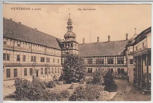 (40710) AK Herzberg (Harz), Schlosshof, 1913