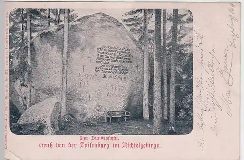 (40688) AK Gruss v.d. Luisenburg i. Fichtelgebirge, Bundesstein, 1902