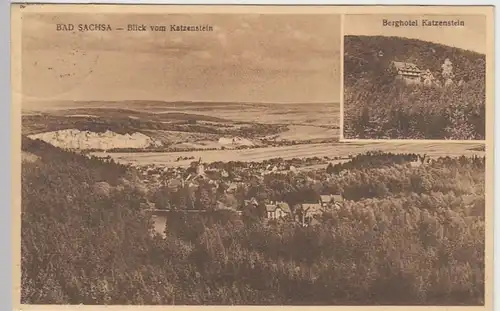 (40679) AK Bad Sachsa, Blick v. Katzenstein, Berghotel, 1925