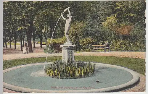 (40549) AK Metz, Nymphe auf der Esplanade, 1908