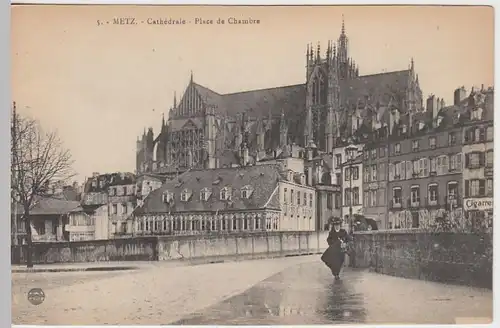 (40546) AK Metz, Chambre-Platz m. Kathedrale, vor 1945