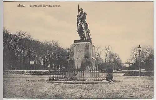 (40513) AK Metz, Marschall Ney-Denkmal, vor 1945