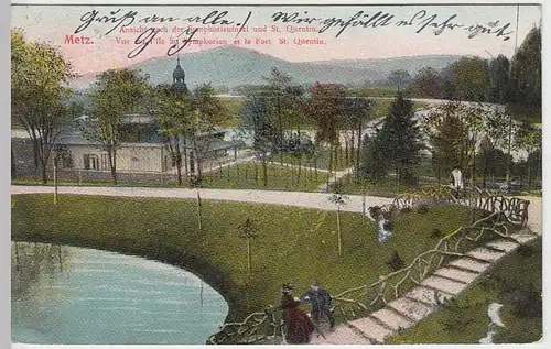 (40498) AK Metz, Blick zur Symphorieninsel, 1911