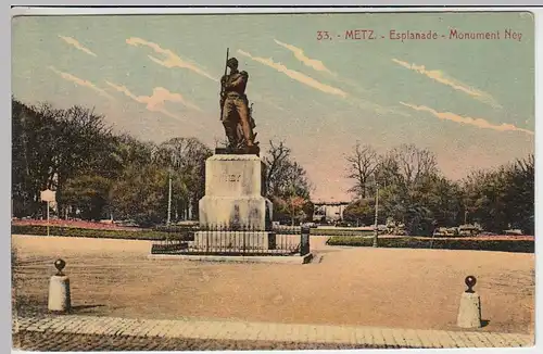 (40488) AK Metz, Esplanade, Monument Ney, vor 1945