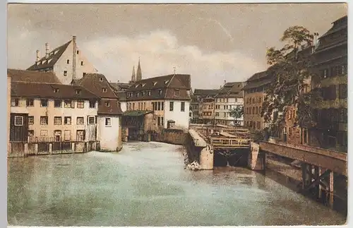 (40441) AK Straßburg, Strasbourg, Ill-Ansicht bei den Mühlen, 1907