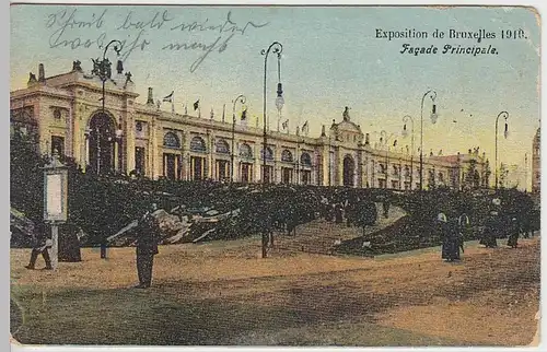 (40424) AK Brüssel, Bruxelles, Exposition, Facade Principale, 1914
