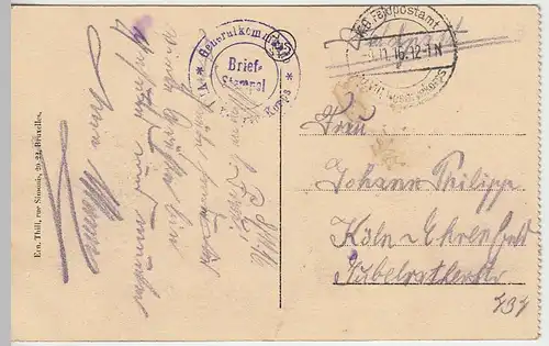 (40394) AK Namur, Touristenboot startet nach Dinant, Feldpost 1916