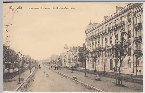 (40371) AK Lille, neuer Boulevard Lille-Roubaix-Tourcoing, Feldpost 1916
