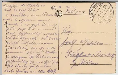 (40371) AK Lille, neuer Boulevard Lille-Roubaix-Tourcoing, Feldpost 1916