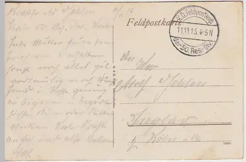 (40342) AK 1.WK., Nantillois, westlicher Kriegsschauplatz, Feldpostkarte