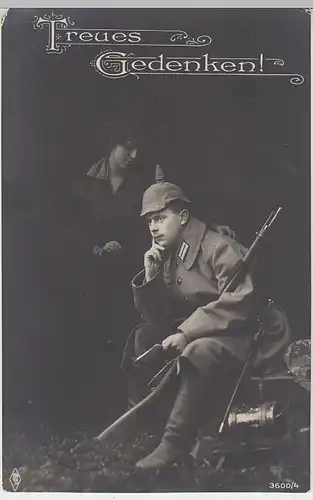 (40265) Foto AK Patriotika -Treues Gedenken- Feldpost 1915