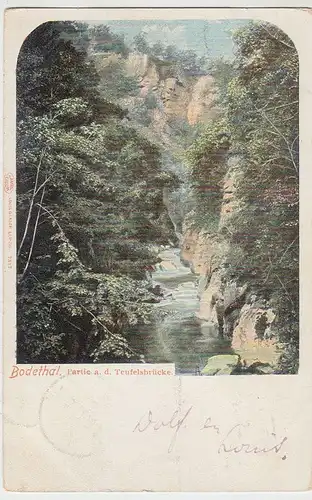 (40183) AK Bodetal, Partie an der Teufelsbrücke, 1902