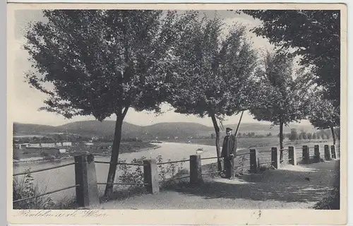 (39359) AK Rinteln, Blick auf die Weser, 1938