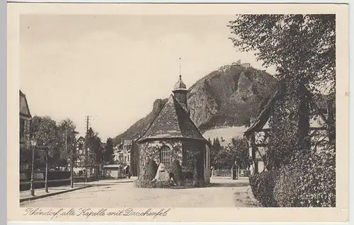 (39323) AK Rhöndorf, alte Kapelle m. Drachenfels