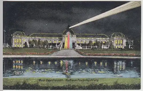 (39320) AK Bad Oeynhausen, Kurhaus Festbeleuchtung 1910/20er