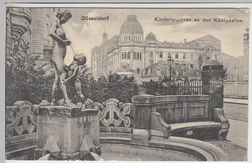 (39306) AK Düsseldorf, Kinderbrunnen a.d. Königsallee, 1915