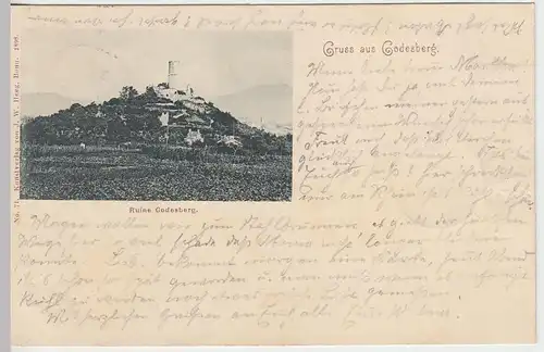 (39289) AK Gruss aus Godesberg, Ruine Godesberg, 1899