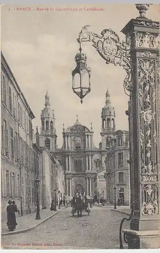 (39264) AK Nancy, Rue de la Constitution u. Kathedrale, 1914