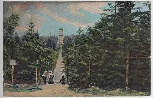 (39251) AK Hochwald (Zittauer Gebirge), Blick zum Aussichtsturm, 1922