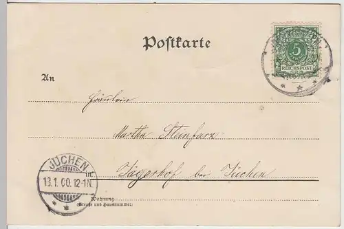 (39194) AK Grußkarte, Landschaft m. Mod, Blumen, 1900