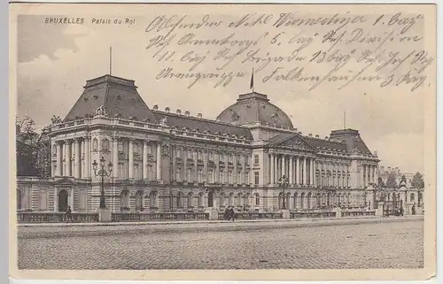 (39015) AK Brüssel, Bruxelles, Palais du Roi, Feldpost 1914