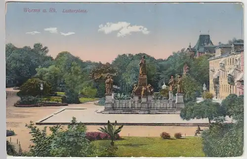 (38712) AK Worms, Lutherplatz, Feldpost 1915