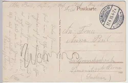 (38712) AK Worms, Lutherplatz, Feldpost 1915