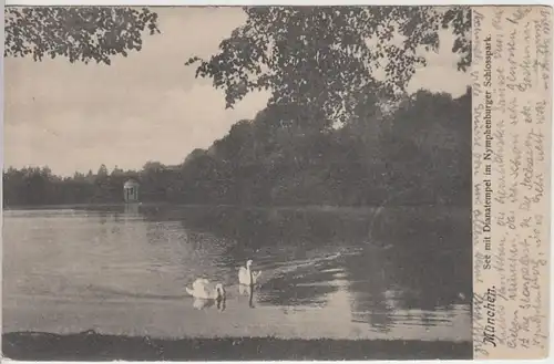 (38704) AK München, Nymphenburger Schloßpark, See m. Dianatempel