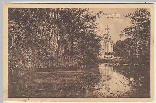 (38684) AK Augsburg, Stadtgarten, 1910