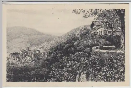 (38669) AK Heidelberg, Höhenrestaurant Molkenkur 1928