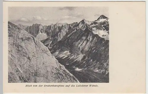 (38649) AK Blick v.d. Grabenkarspitze a.d. Laliderer Wände, vor 1945