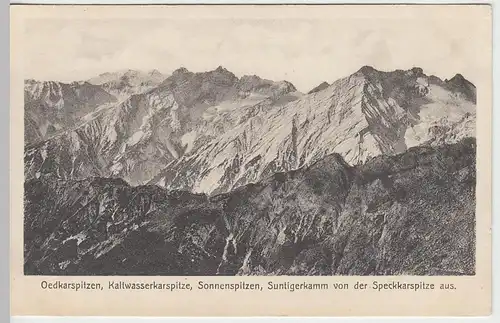 (38646) AK Speckkarspitze, Blick zu den Karwendel-Bergen, vor 1945